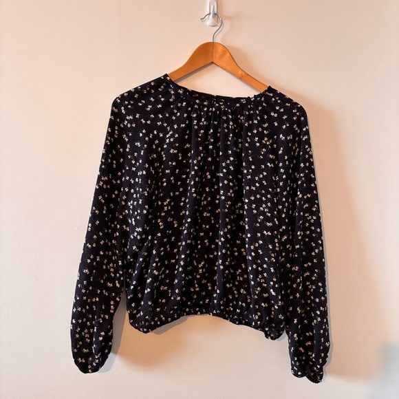 OAK + FORT Black Floral Blouse Size S EUC - Picture 1 of 7